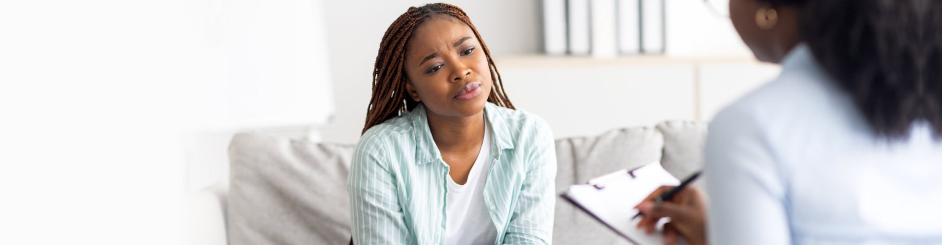 counselor talking to her patient